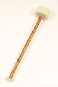 Lightweight budget gong mallet with felt head and cane handle