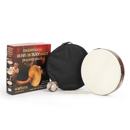 Waltons 18ins Bodhran, Plain with bag + DVD