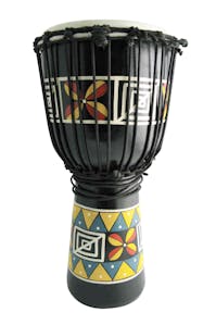 Knock on Wood Black Painted Wooden Djembe 10 inch x 20 inch