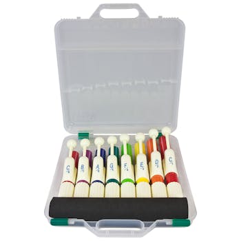 Percussion Plus Coloured hand chimes set of 8 with case