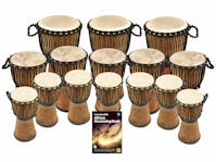 Knock on Wood 15 Player Wide Top Djembe Pack, Primary