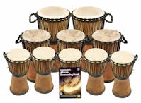 Knock on Wood 10 Player Wide Top Djembe Pack, Primary