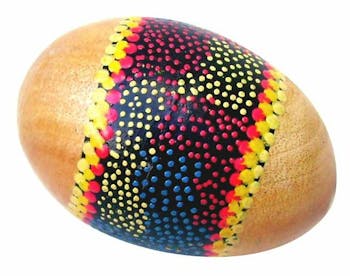 Knock on Wood Egg Shaker, Wood Painted 9cm
