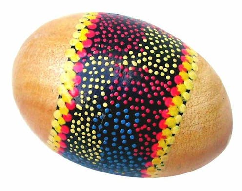 Knock on Wood Egg Shaker, Wood Painted 9cm