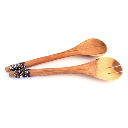 Knock on Wood Olive Wood Salad Servers