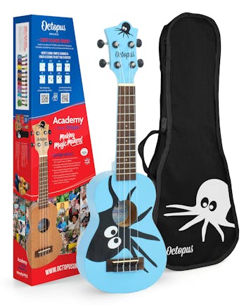 Octopus soprano ukulele ~ Light blue burst