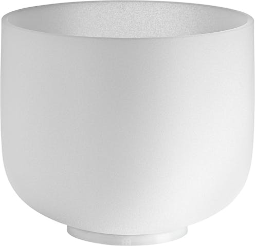 Sonic Energy Crystal Singing Bowl, white-frosted, 8" / 20 cm, Note F4, Heart Chakra