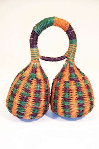 Double Caxixi straw rattle