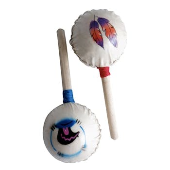 Knock on Wood Maracca - natural hide, decorated